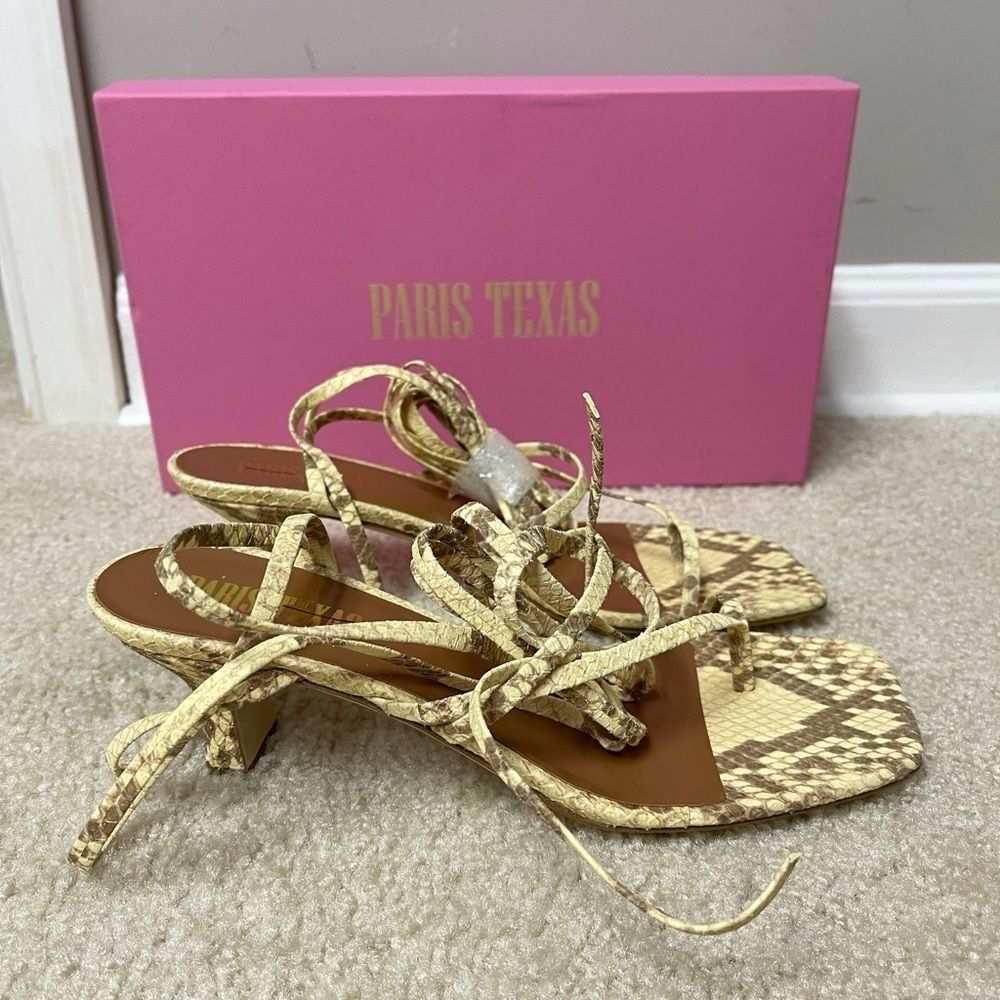 Paris Texas Faded Python Print Wrap Sandal - image 8